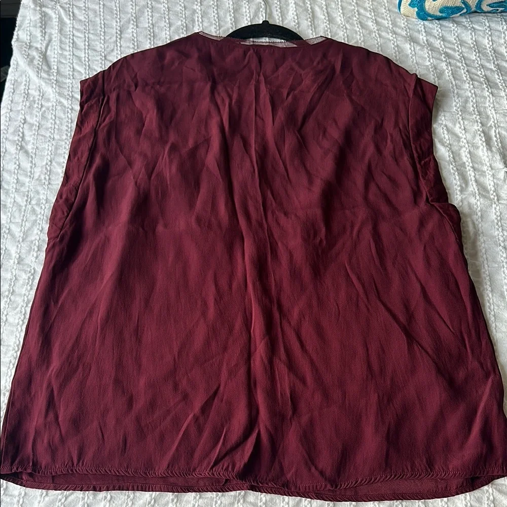Red Wrap Blouse with Relaxed Fit - Picture 4 of 10